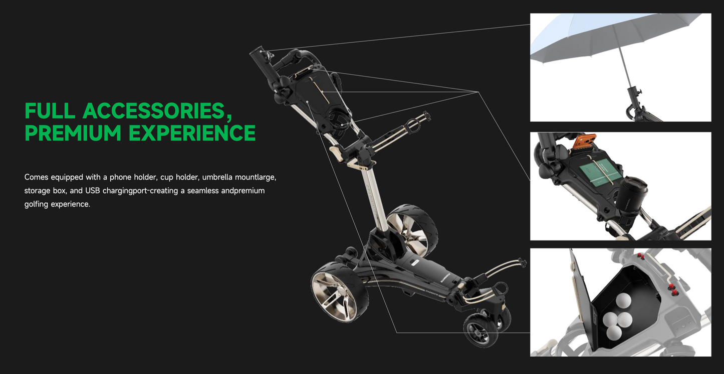 Starway Future Crux G7 Pro Electric Golf Trolley | Dual Motor | Remote Control | 36+ Holes